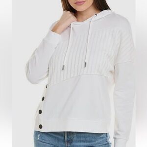 Cabi ATC Road Trip Hoodie White Cotton Women's Sz S 5920